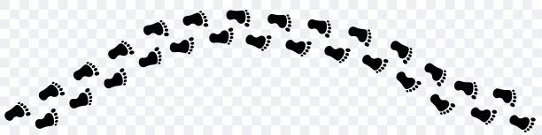 地上有野人的脚印。路径跟踪。向量黑脚印。剪贴画孤立在白色背景。图片下载