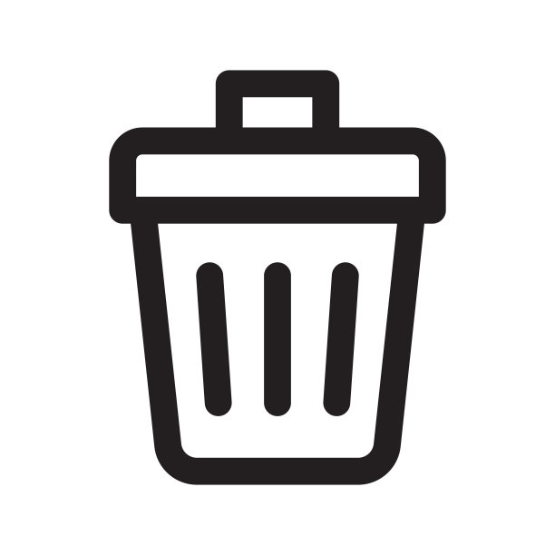 垃圾桶轮廓图标。垃圾桶矢量图图片下载