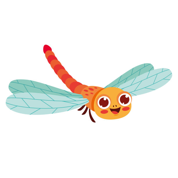 一只蜻蜓的卡通插图图片下载
