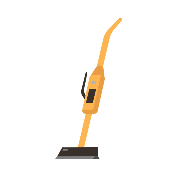 清洁地板的便携式吸尘器，隔离式垂直吸尘器。打扫和整理家里的电器和家务琐事。平面样式的矢量图片下载