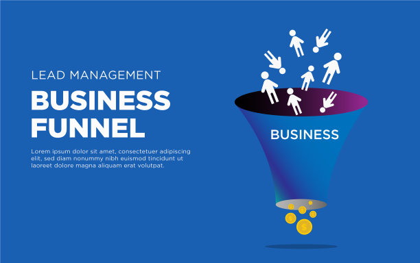 销售漏斗管理业务导致金钱抽象概念矢量插图。图片下载