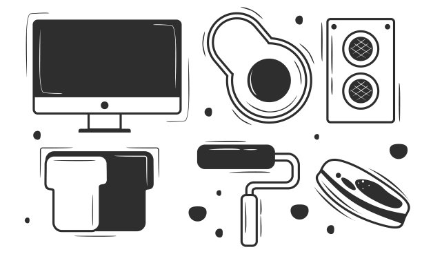 抽象涂鸦图标手绘涂鸦着色图片下载