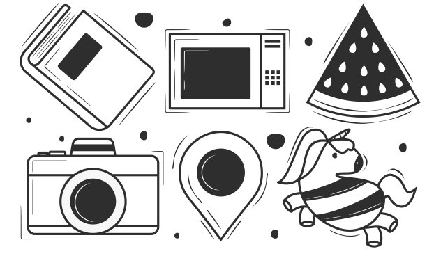 抽象涂鸦图标手绘涂鸦着色图片下载