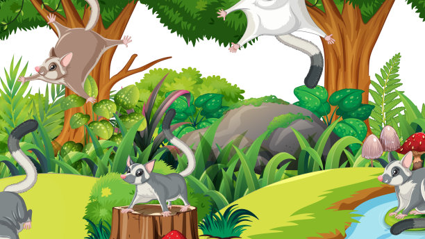 森林里有糖滑翔器的故事书图片下载