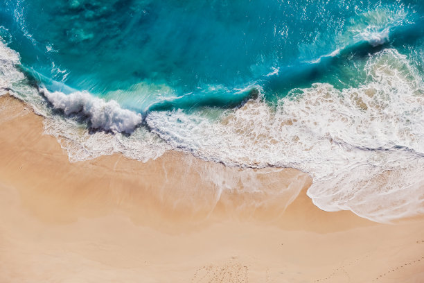 美丽的绿松石海背景图片下载