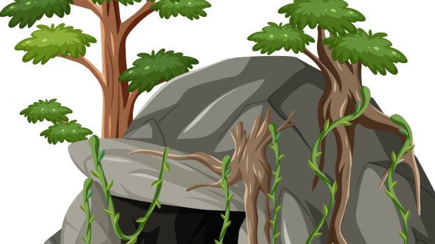 有化石的石窟图片下载