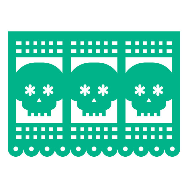 头骨花环纸皮卡多高品质图片下载