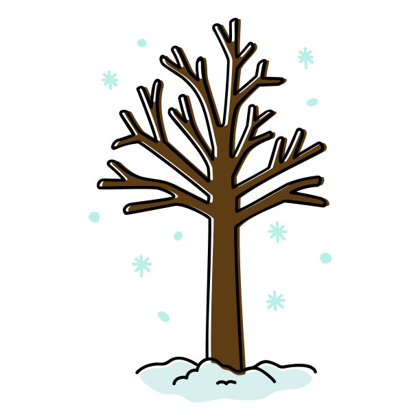 树中雪色笔画质量高图片下载
