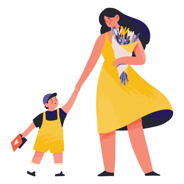 母亲带花，儿子半平高图片下载