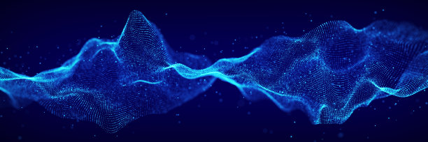 未来动态旋转数字波。摘要纳米技术流。科学背景的概念。3 d渲染。图片下载
