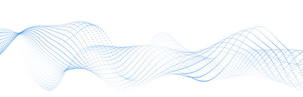 白色背景上流动的粒子波。抽象的背景与动态元素的波和点。3 d图片下载