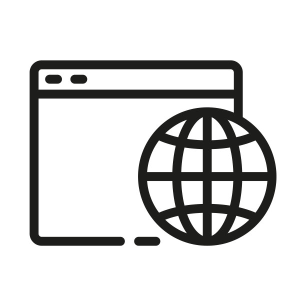 浏览器和地球线性图标互联网图片下载