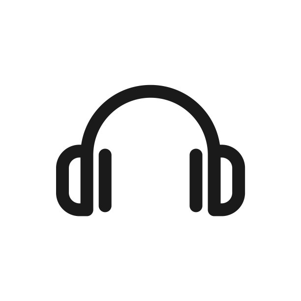 耳机图标黑色符号剪影孤立图片下载