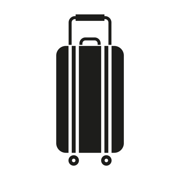 行李线性图标：旅行包轮廓标志图片下载