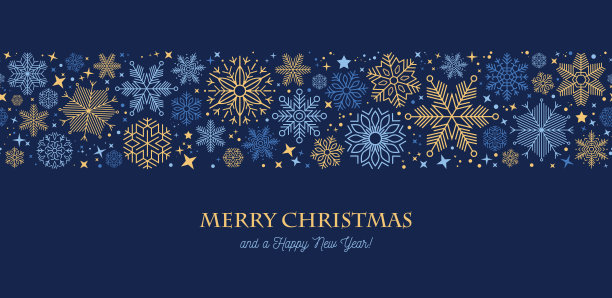 圣诞雪花背景。无缝模式。行雪花图片下载