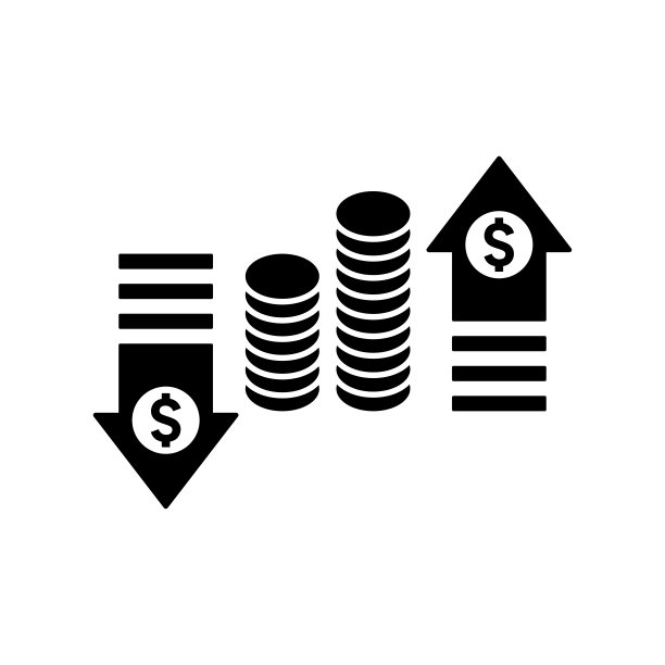 美元、金钱、金融图标黑色矢量图形图片下载