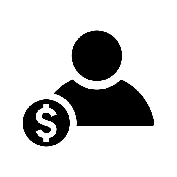 美元、人形、金融图标：黑色矢量图形图片下载