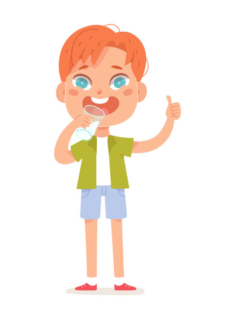 快乐的孩子喝牛奶来增强身体力量图片下载