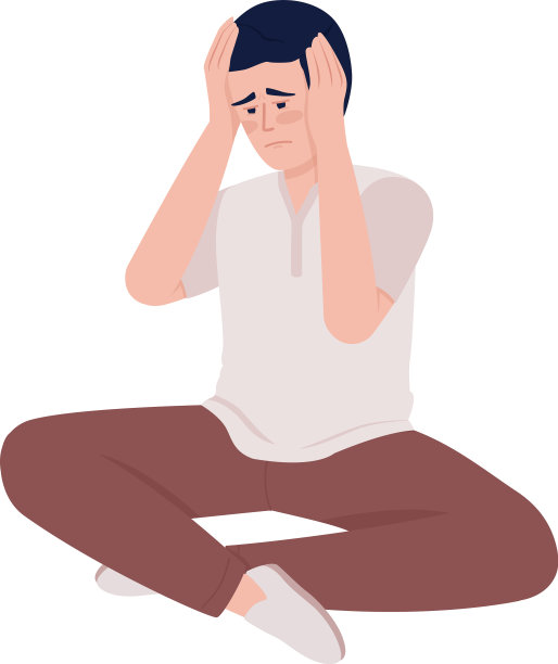 悲情男子抱着头半平色性格图片下载