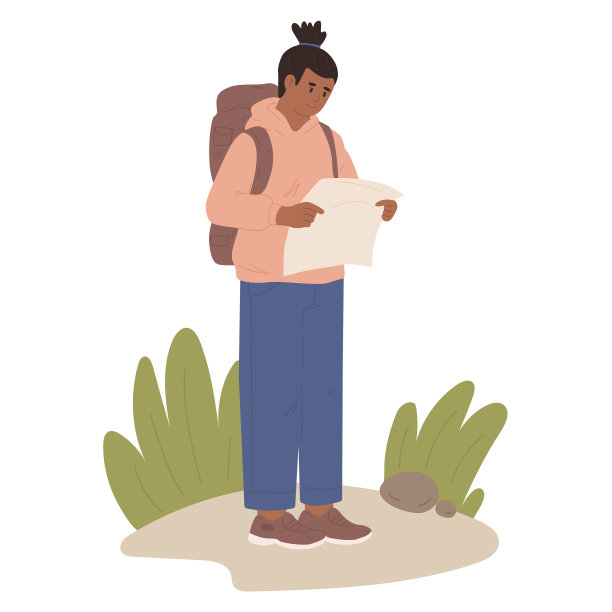 带着背包和地图的男人图片下载