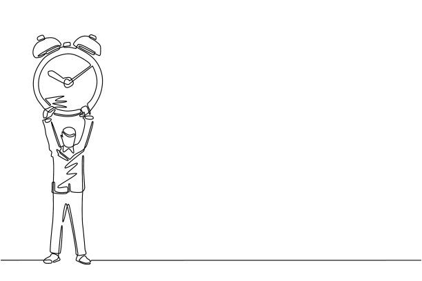 单线连续画强势商人图片下载