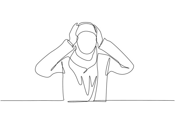 单线连续画阿拉伯女子图片下载