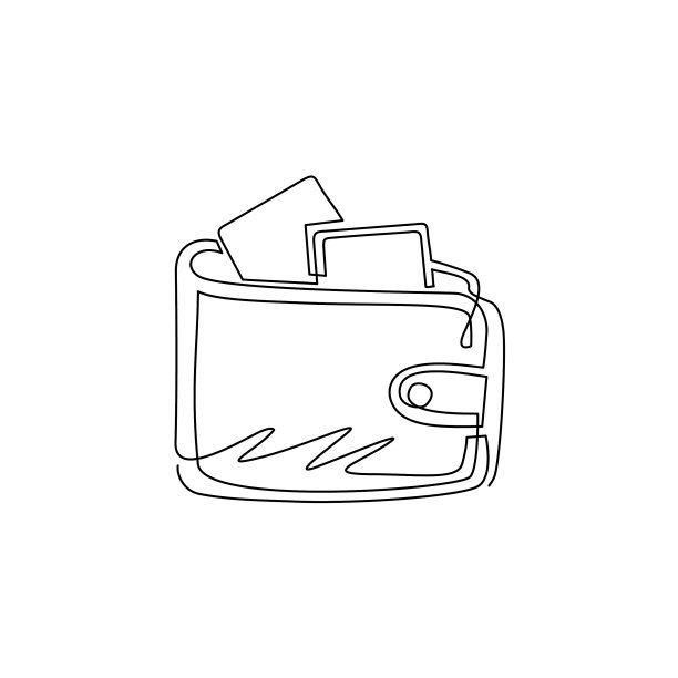 连续一行画钱包图标在时尚图片下载