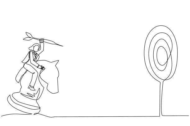 连续一行画活跃的女商人图片下载