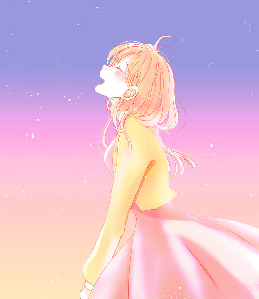 一个女人开心微笑的插图图片下载