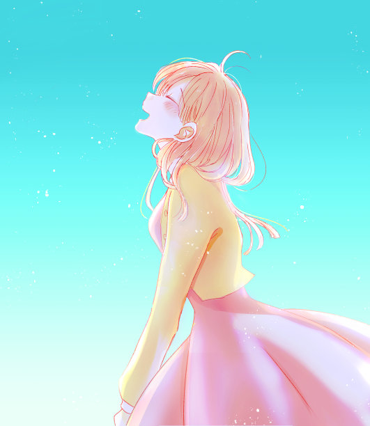 一个女人开心微笑的插图图片下载