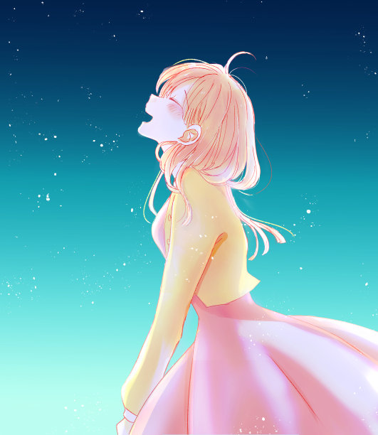 一个女人开心微笑的插图图片下载