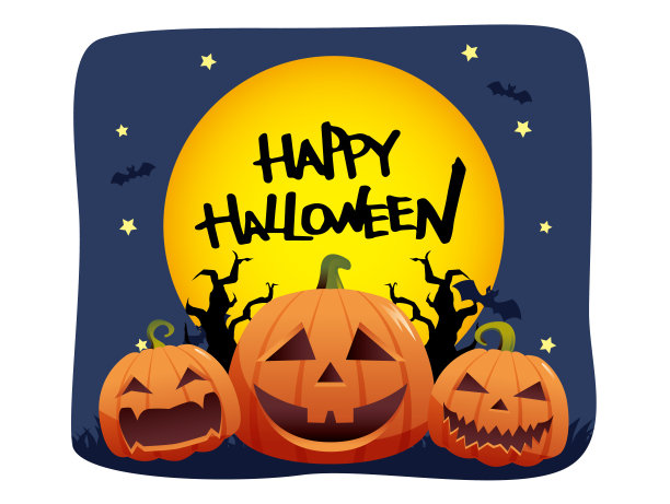 万圣节城堡夜空背景图片下载