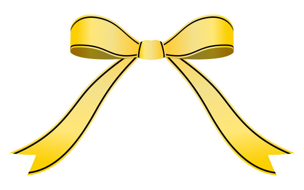 金色配黑边缎带图片下载