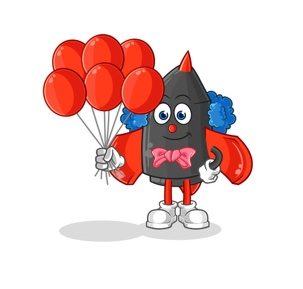 用气球飞镖的小丑卡通人物图片下载