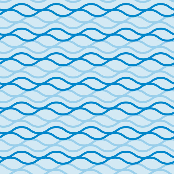 矢量纹理的蓝色波浪，无缝图案图片下载