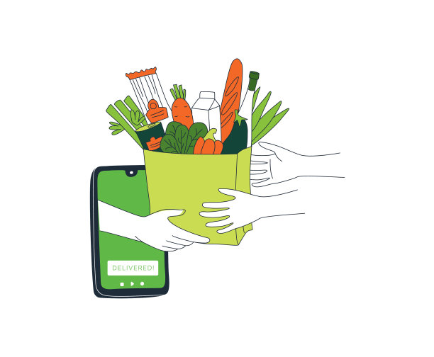 手机应用程序订购杂货快递图片下载