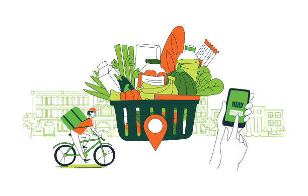 手机应用程序订购杂货快递图片下载