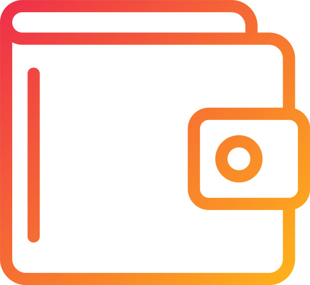 钱包像素完美的梯度线性图标图片下载