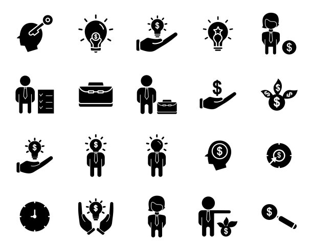 企业家图标集包含如下图标图片下载