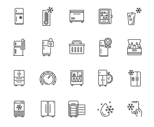 冰箱线图标设置冰柜冷库冰图片下载