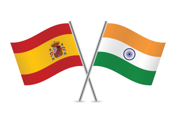 西班牙和印度交叉了国旗图片下载