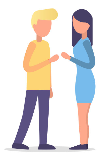 男人和女人说话，字符聊天向量图片下载