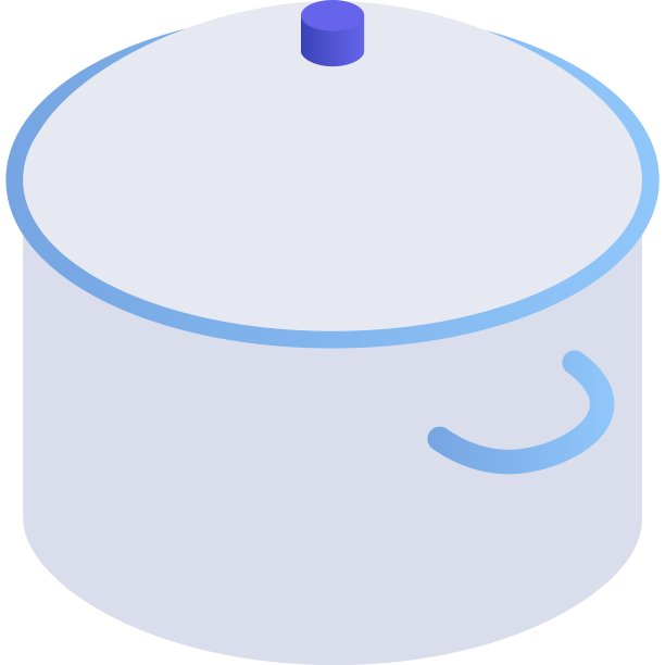 煮沸锅等距三维图标锅向量炖锅图片下载