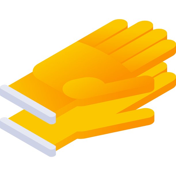 橡胶手套三维矢量等距图标孤立图片下载