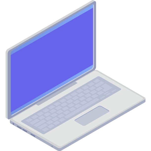PC笔记本电脑等距图标矢量隔离设备图片下载