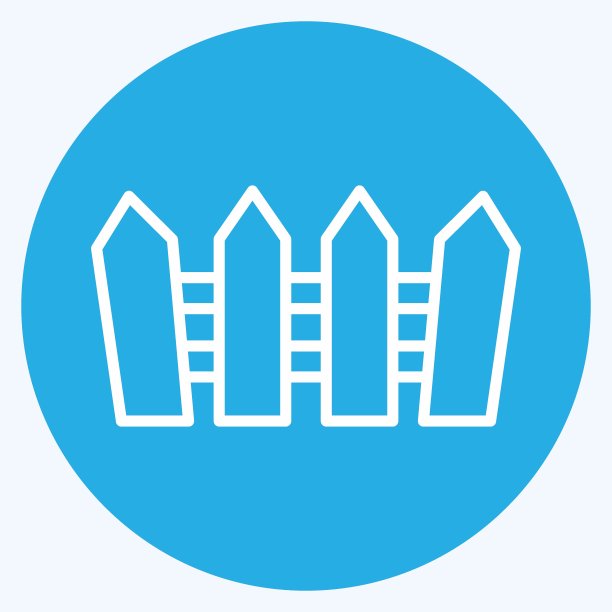 图标栅栏。适合花园的象征。蓝眼睛的风格。简单的设计可编辑。设计模板向量。简单的说明图片下载