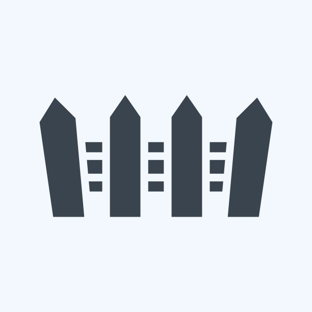 图标栅栏。适合花园的象征。字形风格。简单的设计可编辑。设计模板向量。简单的说明图片下载