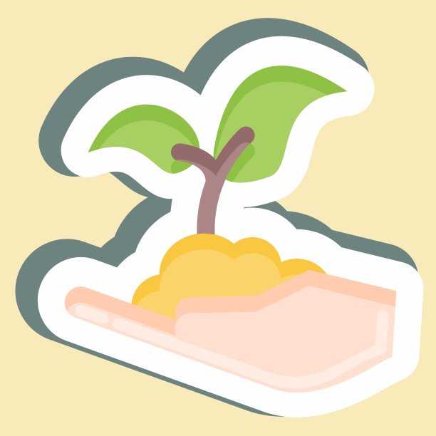 贴纸种子植物。适合花园的象征。简单的设计可编辑。设计模板向量。简单的说明图片下载