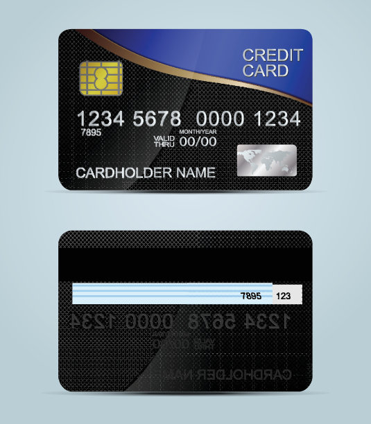 矢量现代创意现实信用卡模板。塑料卡金融演示品牌，企业形象，广告您的业务图片下载