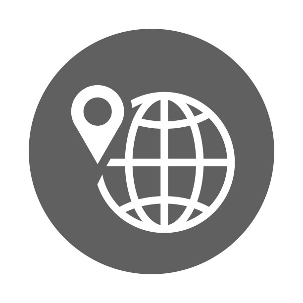Global, location, gps, pin icon。灰色的矢量图形。图片下载